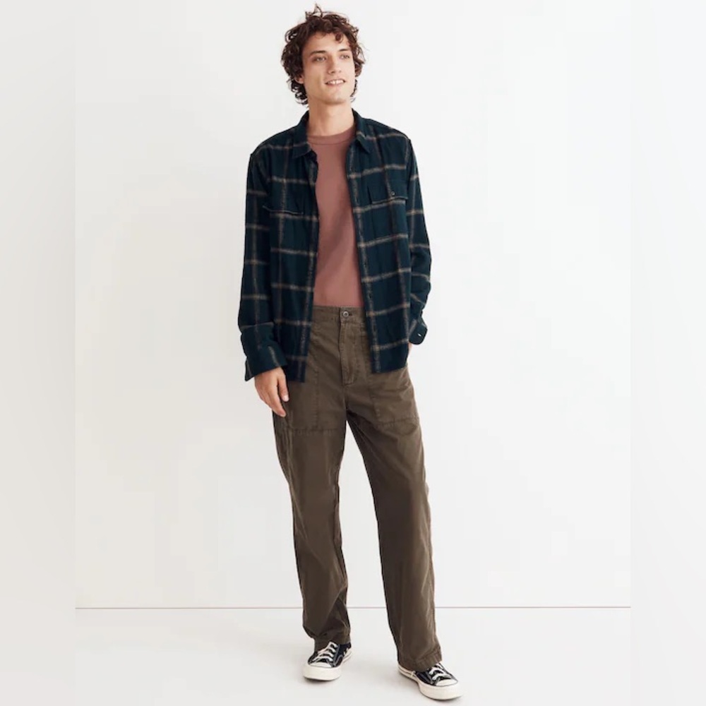 NWT Madewell Ripstop Baggy Pants Tent Green Size 32x30 NG354
